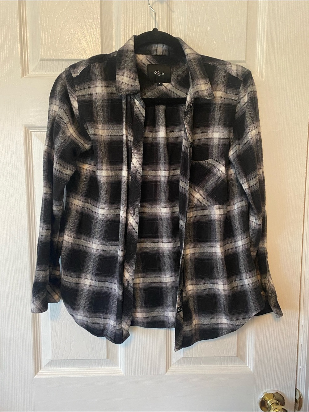 Rails Black and White Plaid Button-Down Shirt